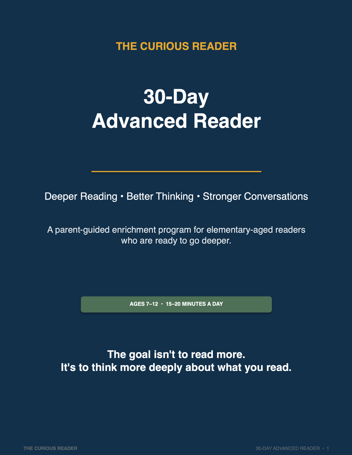 30-Day Advanced Reader Program